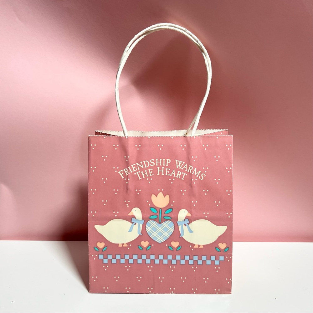 Vintage 80s retro friendship warms the heart holiday party gift bag
